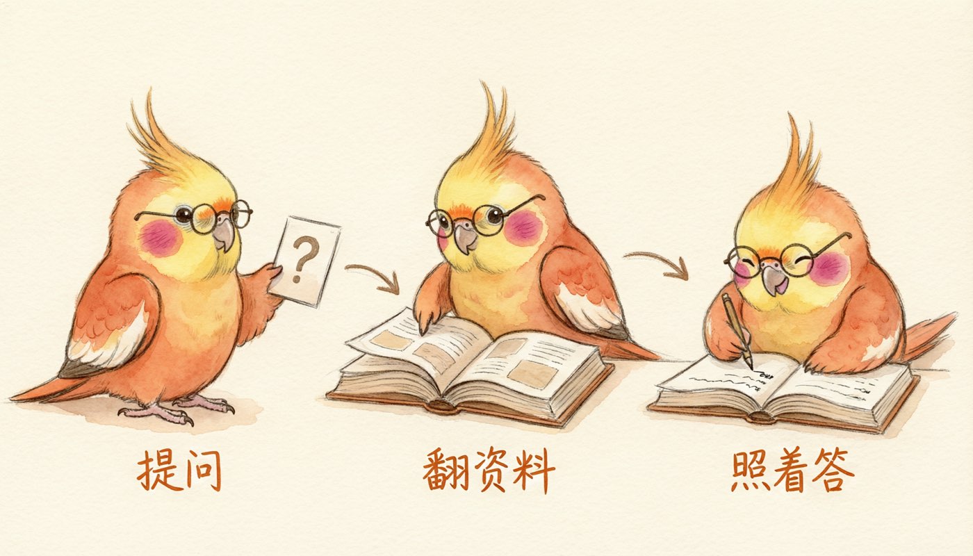 RAG 开卷考试三步:翻书·夹进去·照着答